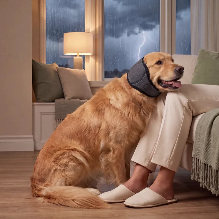 PawMuff adds a little comfort between your dog and the noise.
